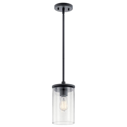 KICHLER 43996BK Crosby 1 Light Mini Pendant Black