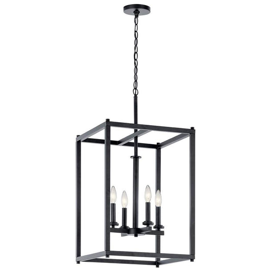 KICHLER 43998BK Crosby 4 Light Foyer Pendant Black