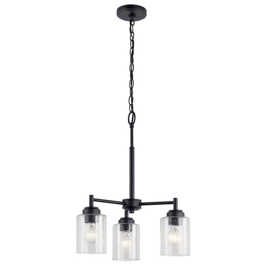 KICHLER 44029BK Winslow 3 Light Mini Chandelier Black