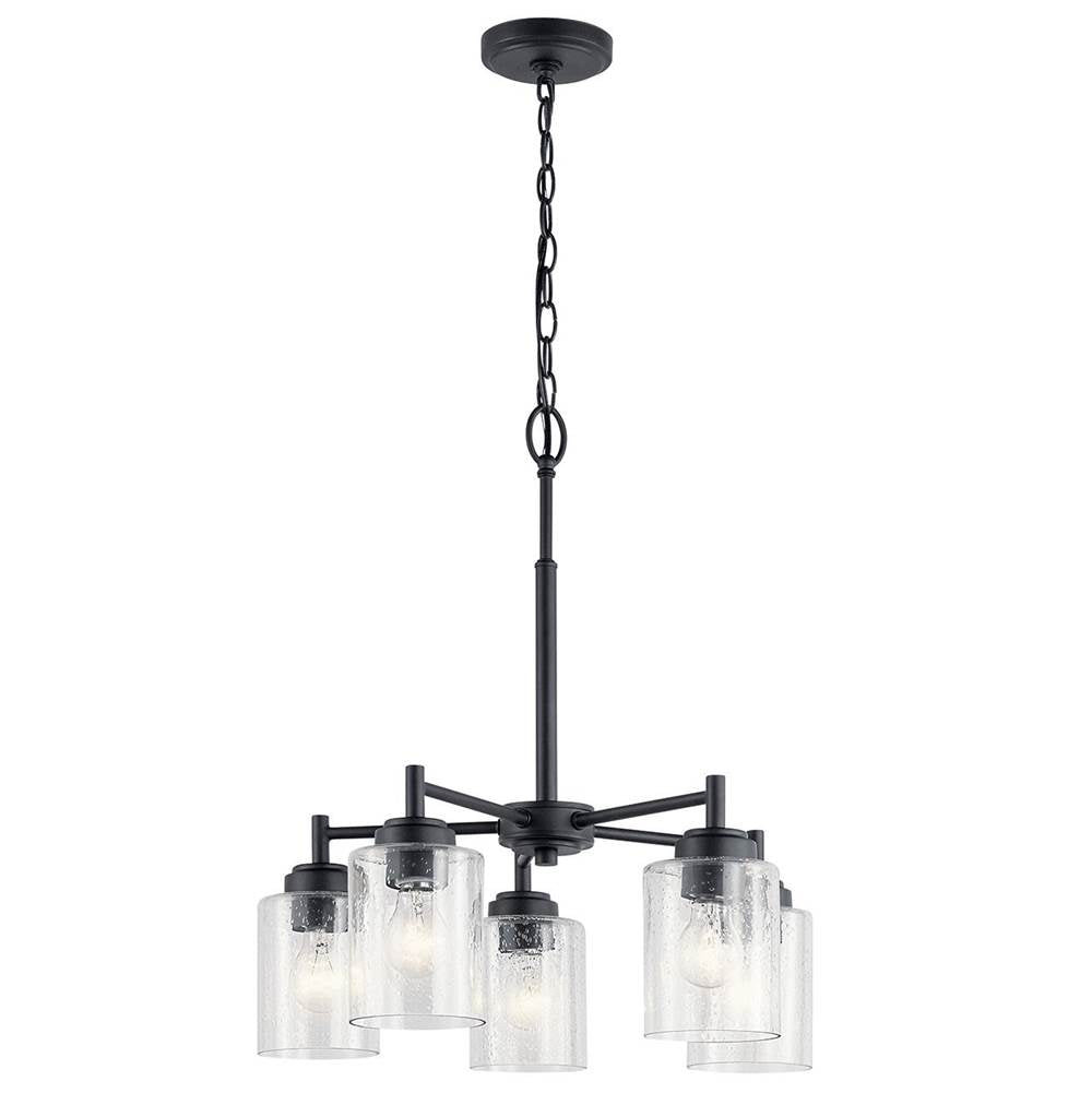 KICHLER 44030BK Winslow 5 Light Chandelier Black