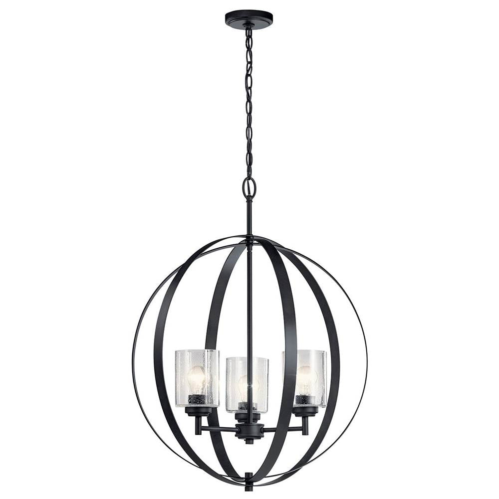 KICHLER 44034BK Winslow 3 Light Chandelier Black