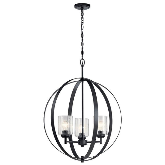 KICHLER 44034BK Winslow 3 Light Chandelier Black