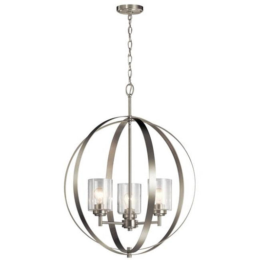 KICHLER 44034NI Winslow 3 Light Chandelier Brushed Nickel