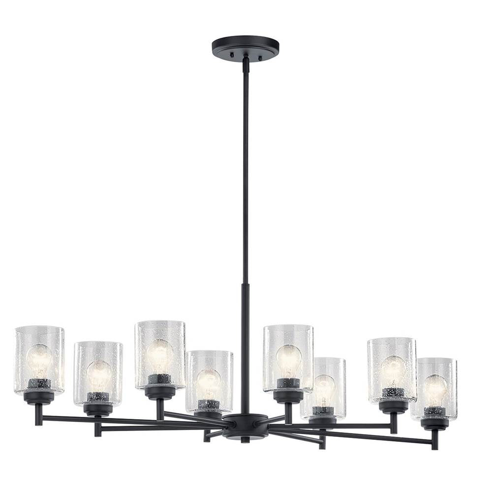 KICHLER 44035BK Winslow 8 Light Chandelier Black