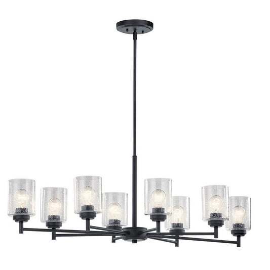 KICHLER 44035BK Winslow 8 Light Chandelier Black