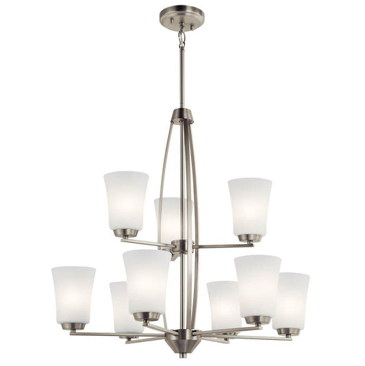 KICHLER 44052NI Tao 9 Light Chandelier Brushed Nickel