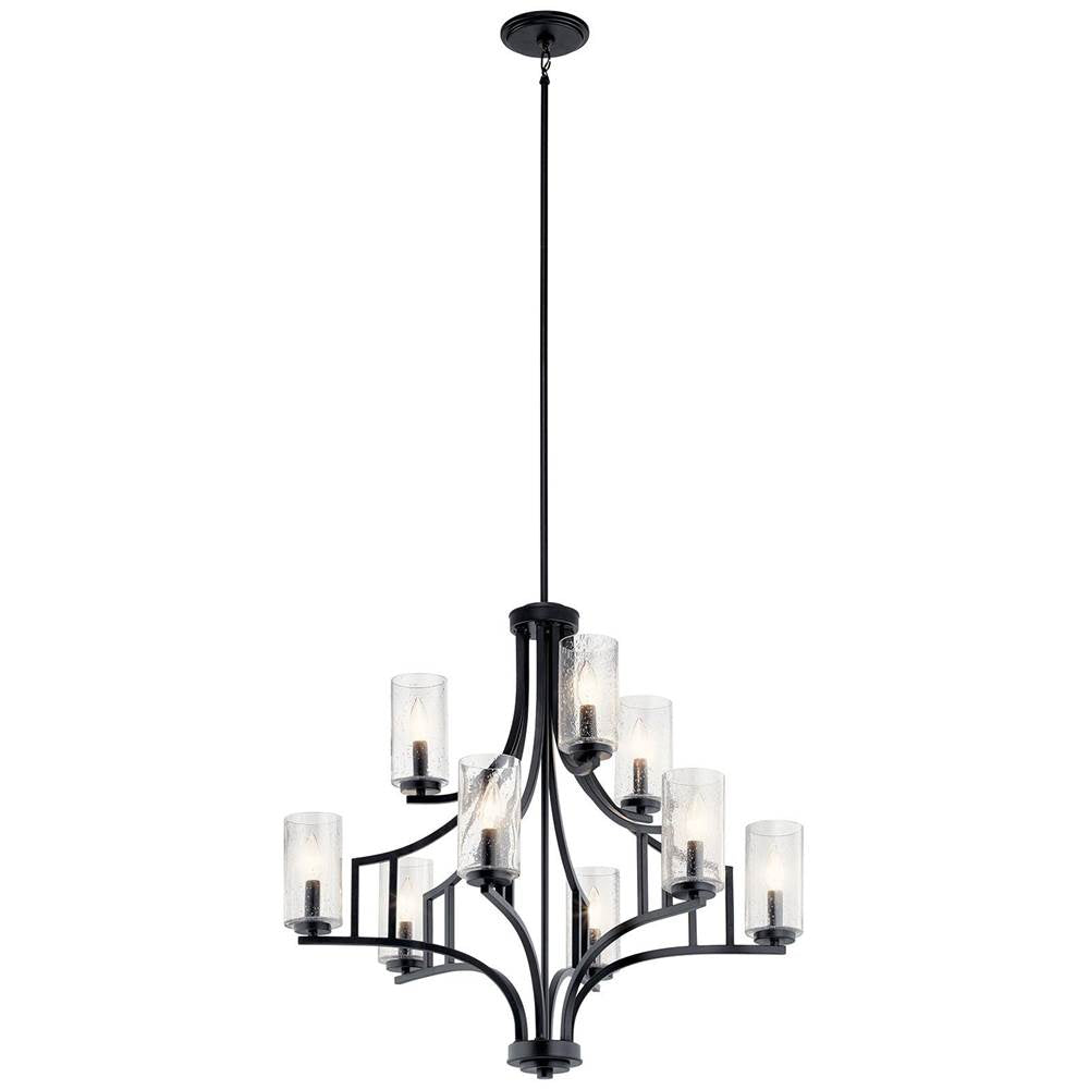 KICHLER 44073DBK Vara 9 Light Chandelier Distressed Black