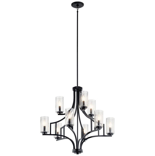 KICHLER 44073DBK Vara 9 Light Chandelier Distressed Black