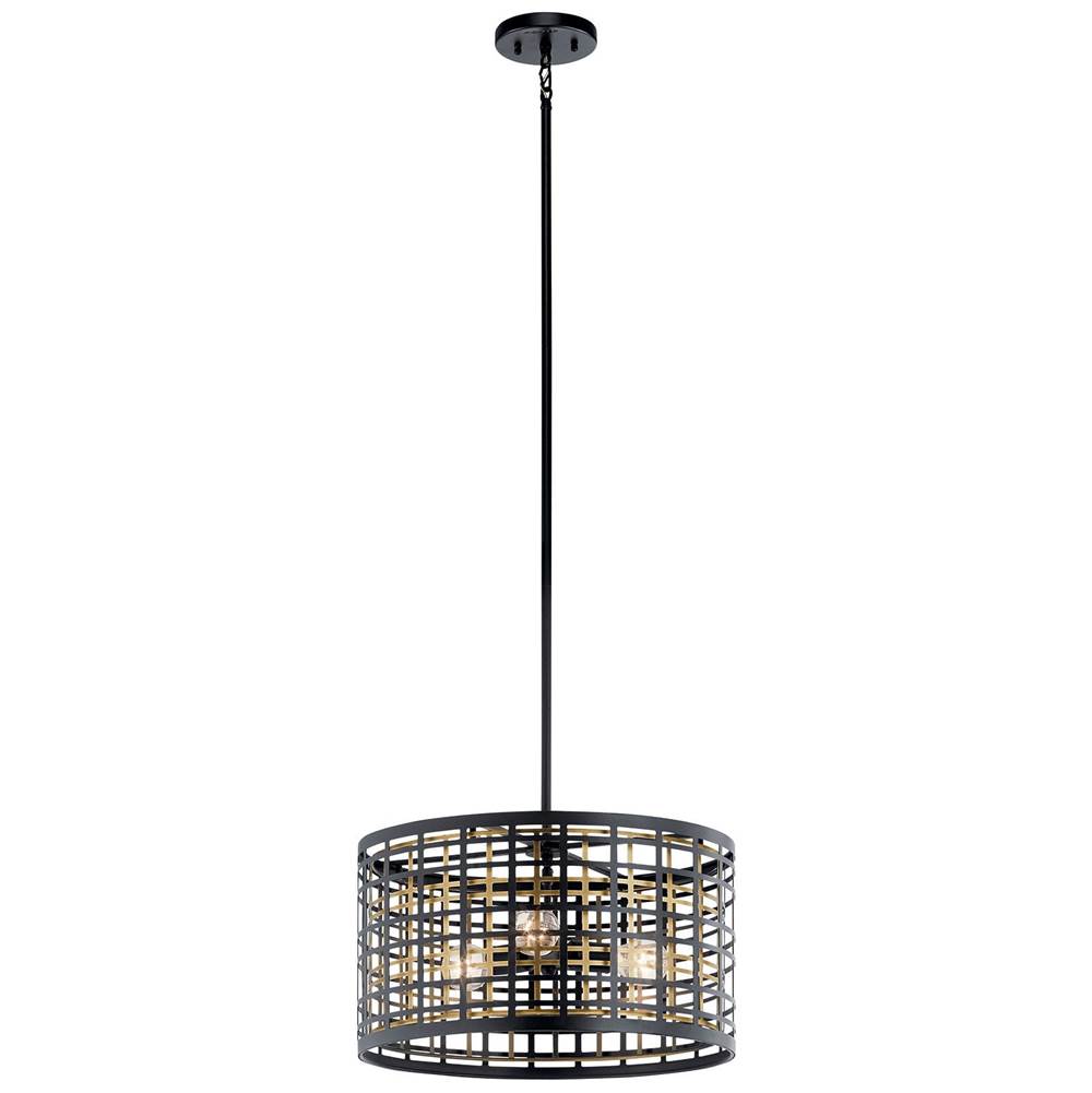 KICHLER 44075BK Aldergate 3 Light Convertible Pendant Black