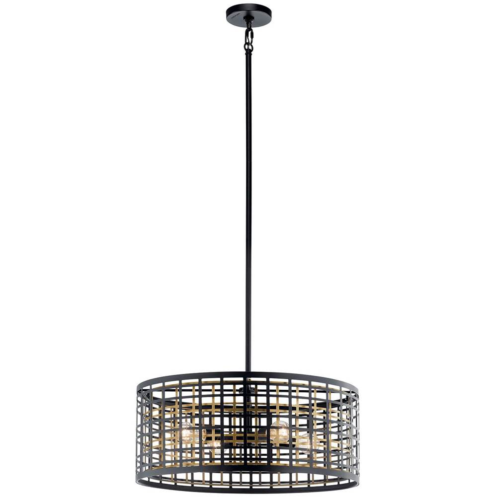 KICHLER 44076BK Aldergate 4 Light Chandelier Black