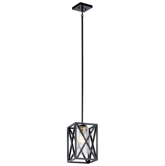 KICHLER 44083BK Moorgate 1 Light Mini Pendant Black