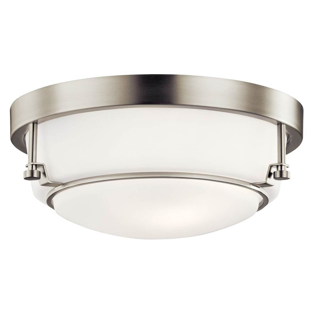 KICHLER 44088NI Belmont Flush Mount 2 Light Brushed Nickel