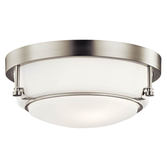 KICHLER 44088NI Belmont Flush Mount 2 Light Brushed Nickel