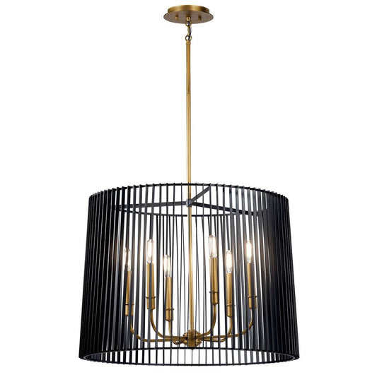 KICHLER 44167BK Linara 6 Light Chandelier Black
