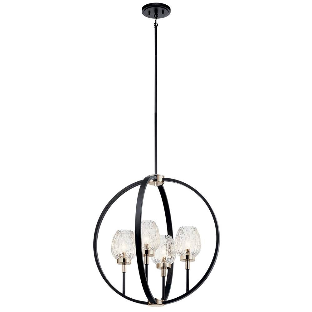 KICHLER 44239BK Moyra 4 Light Pendant Black