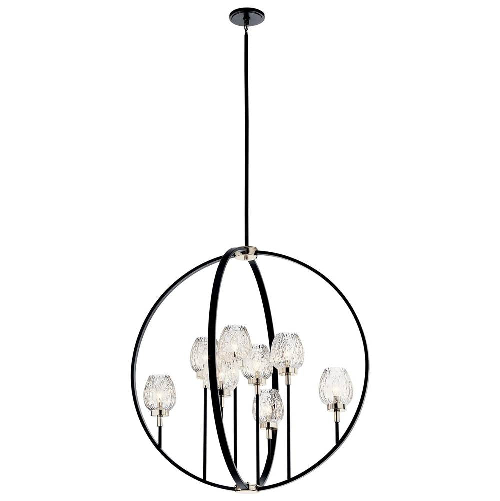 KICHLER 44240BK Moyra 8 Light Chandelier Black