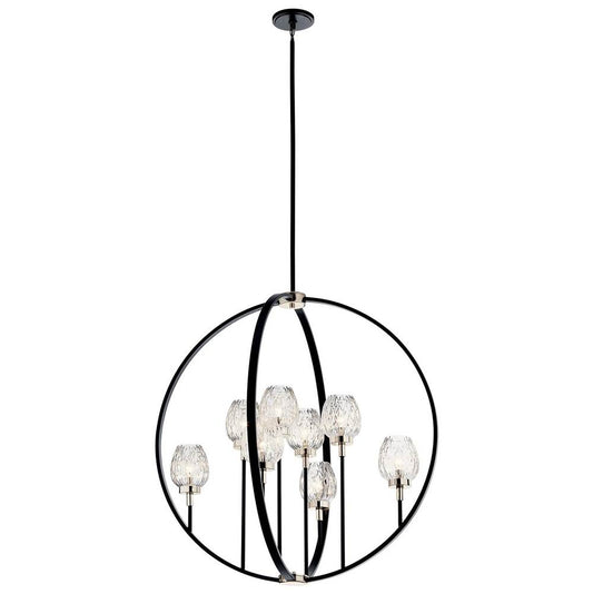 KICHLER 44240BK Moyra 8 Light Chandelier Black