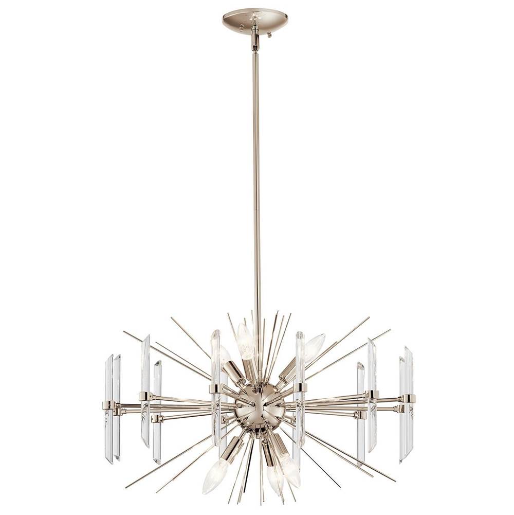 KICHLER 44275PN Eris 15.25" 6 Light Chandelier with Optical Crystal in Polished Nickel