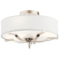KICHLER 44314PN Kinsey 3 Light Flush Mount Polished Nickel