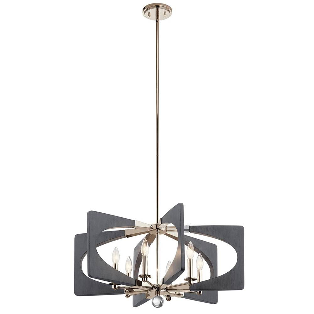 KICHLER 44360DWG Alscar 6 Light Chandelier Driftwood Grey