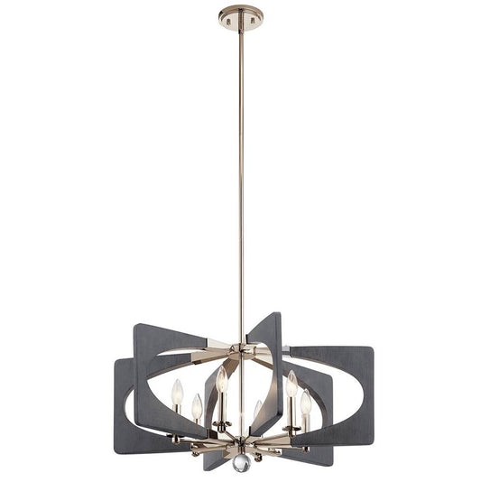 KICHLER 44360DWG Alscar 6 Light Chandelier Driftwood Grey