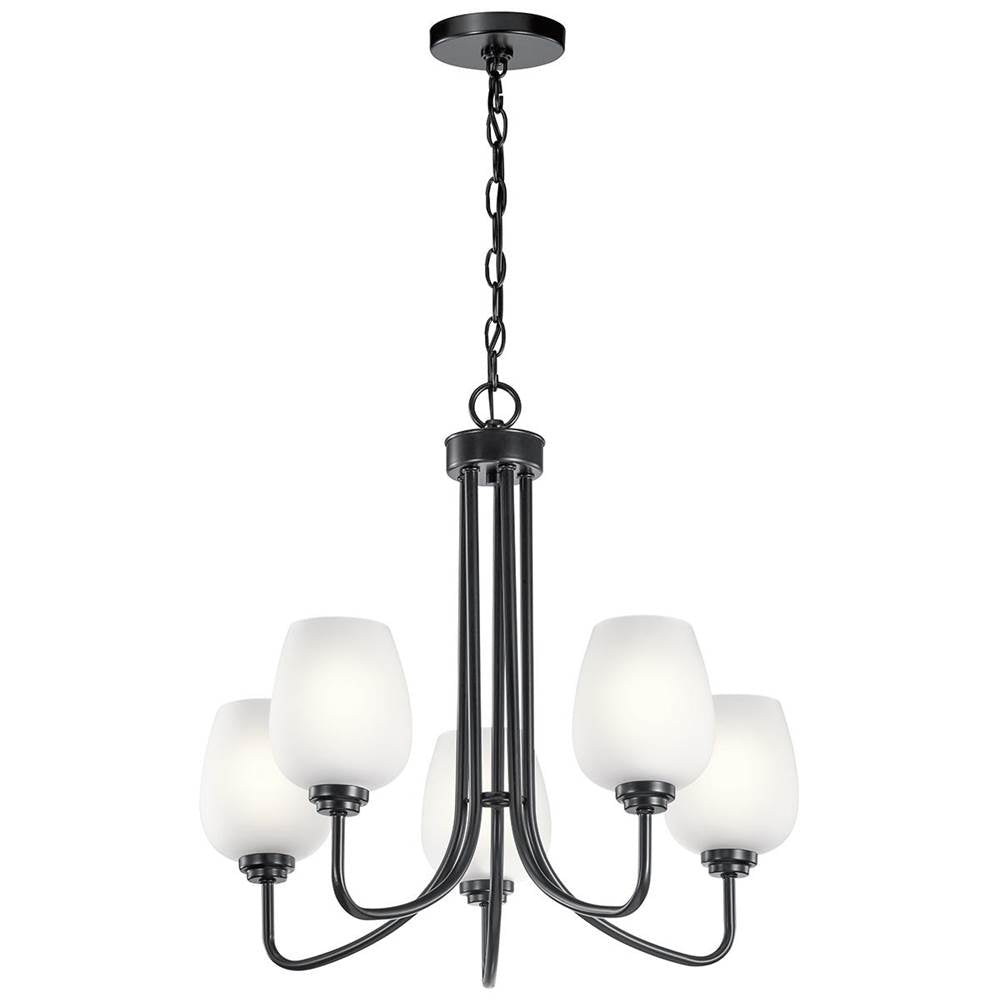 KICHLER 44377BK Valserrano 24.25" 5 Light Chandelier Black