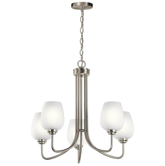 KICHLER 44377NI Valserrano 24.25" 5 Light Chandelier Brushed Nickel