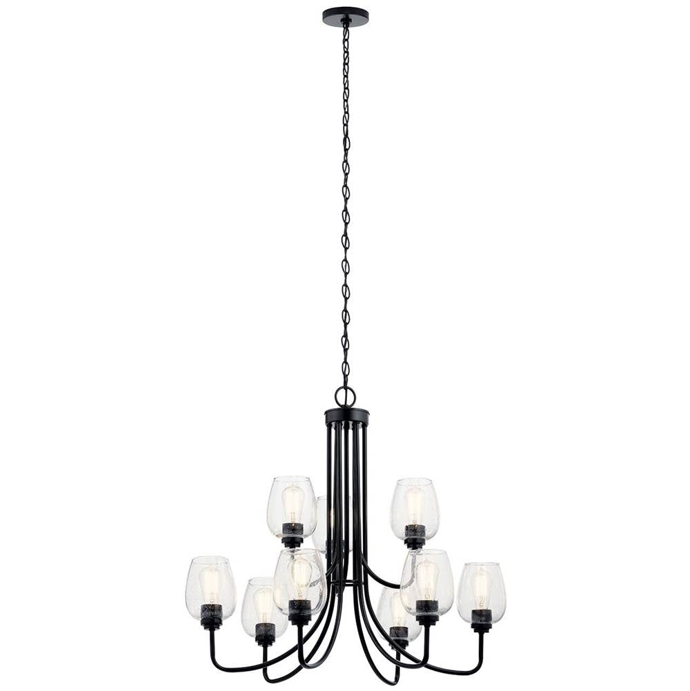 KICHLER 44378BKCS Valserrano 9 Light Chandelier Black