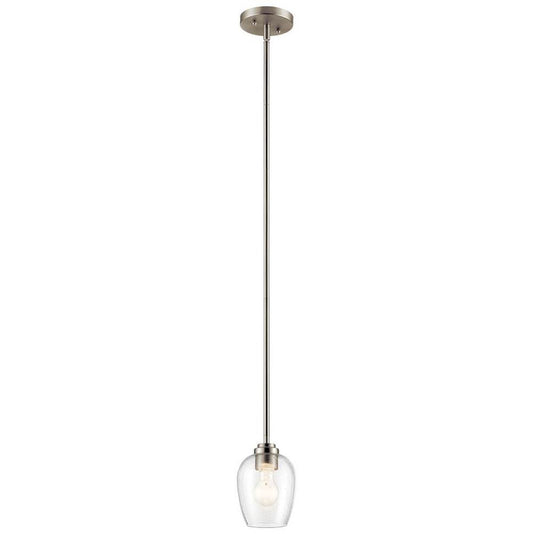 KICHLER 44380NICS Valserrano 7.75" 1 Light Mini Pendant Brushed Nickel