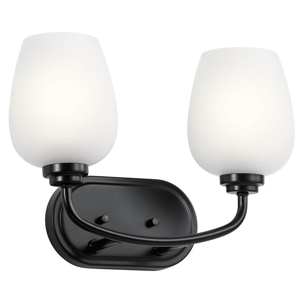 KICHLER 45128BK Valserrano 14.5" 2 Light Vanity Light Black