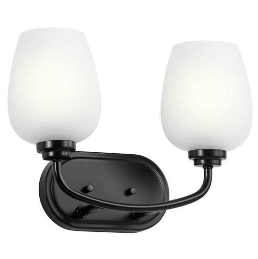 KICHLER 45128BK Valserrano 14.5" 2 Light Vanity Light Black