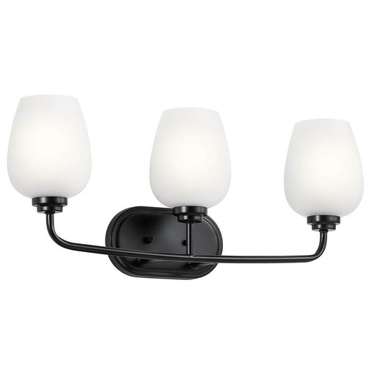 KICHLER 45129BK Valserrano 24" 3 Light Vanity Light Black