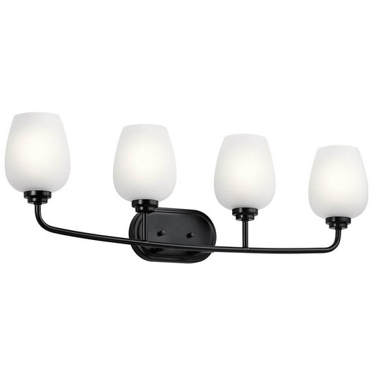 KICHLER 45130BK Valserrano 33.5" 4 Light Vanity Light Black