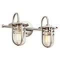 KICHLER 45132NI Caparros 17.5 inch 2 Light Vanity Light with Clear Ribbed Glass in Brushed Nickel