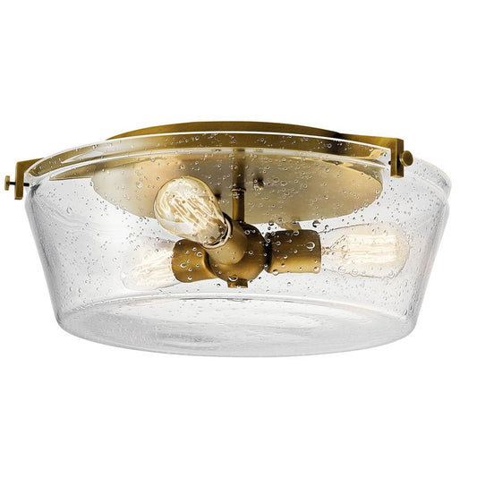 KICHLER 45299NBR Alton 3 Light Flush Mount Natural Brass