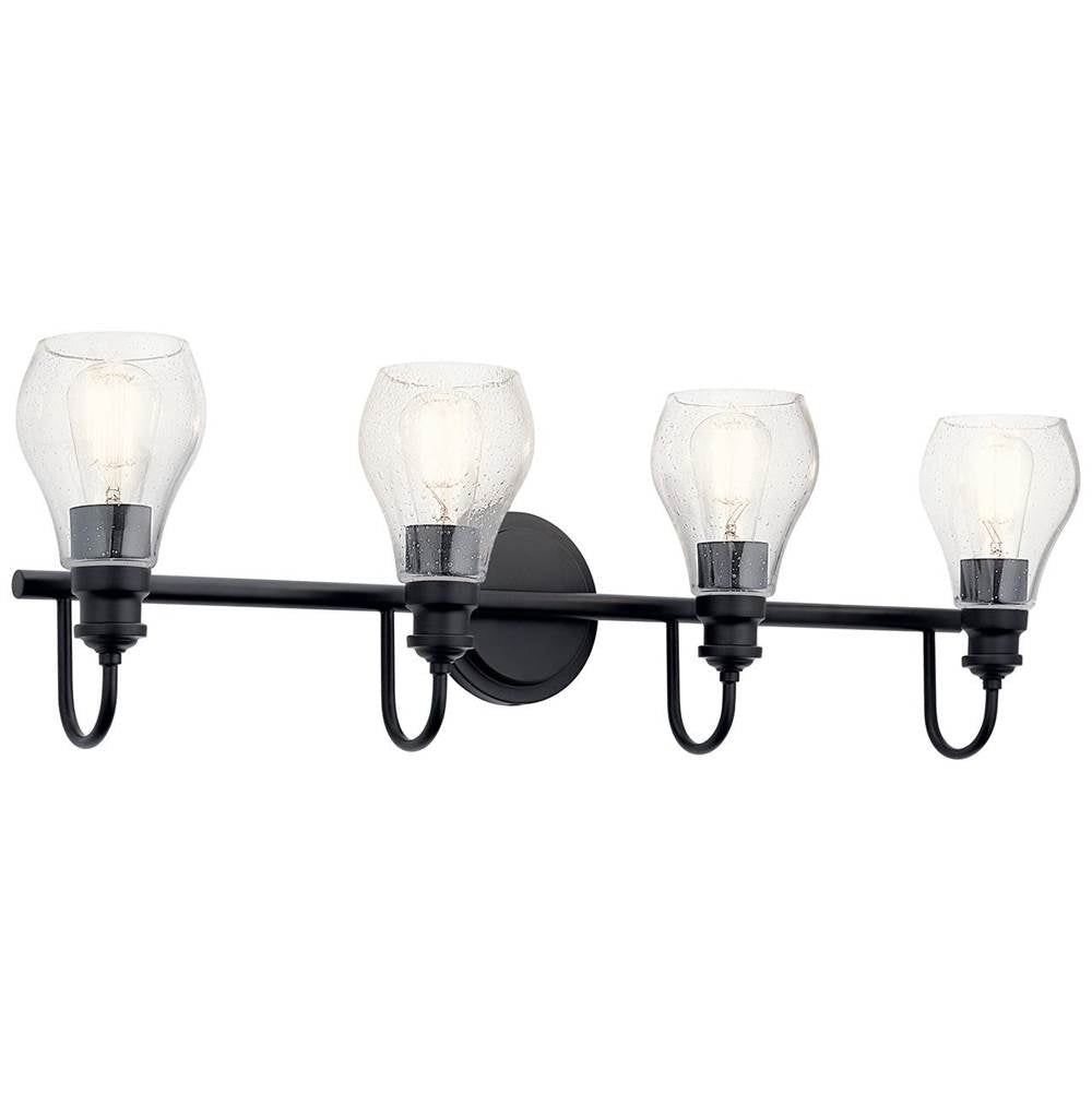 KICHLER 45393BK Greenbrier 4 Light Vanity Light Black