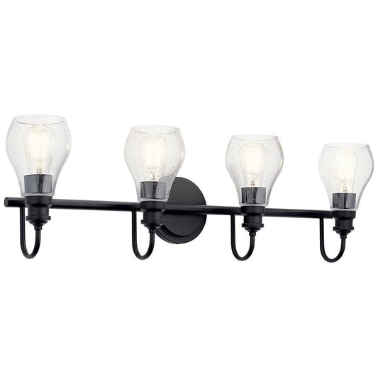KICHLER 45393BK Greenbrier 4 Light Vanity Light Black