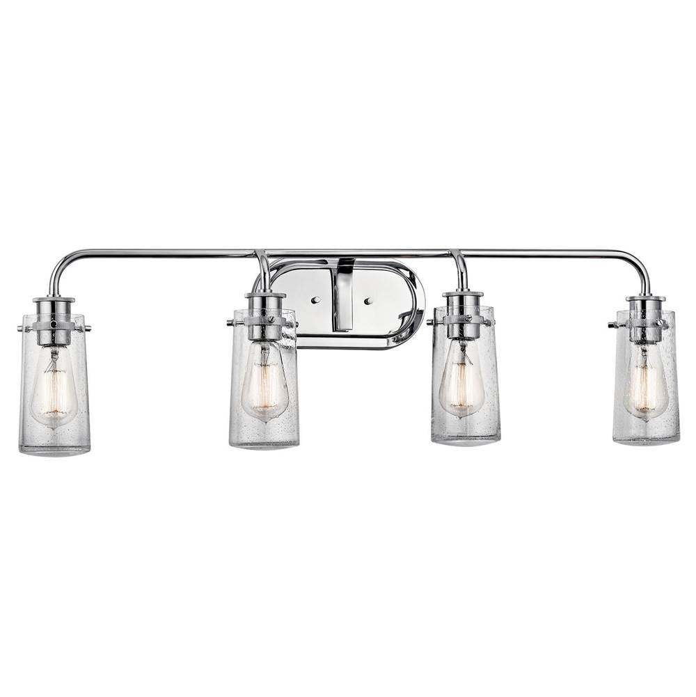 KICHLER 45460CH Braelyn 44" 4 Light Vanity Light with Clear Seeded Glass Chrome