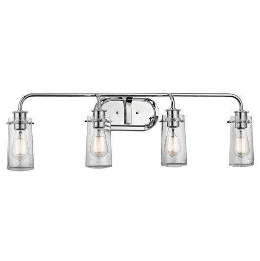 KICHLER 45460CH Braelyn 44" 4 Light Vanity Light with Clear Seeded Glass Chrome