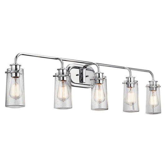 KICHLER 45461CH Braelyn 44" 5 Light Vanity Light with Clear Seeded Glass Chrome