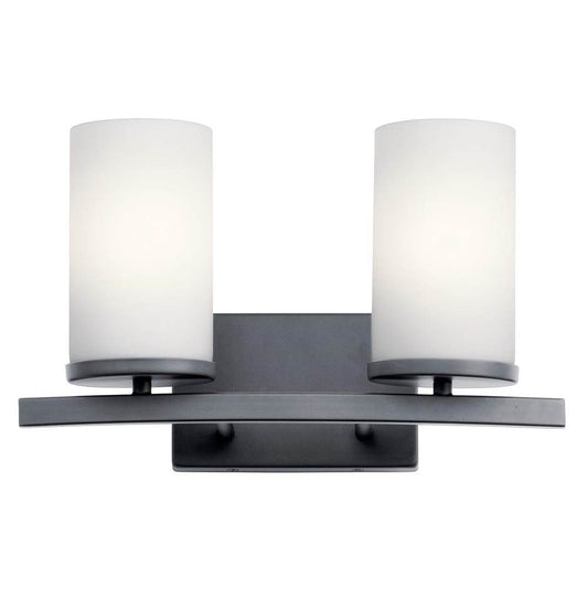 KICHLER 45496BK Crosby 2 Light Vanity Light Black