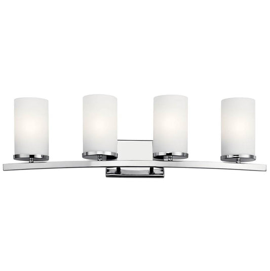 KICHLER 45498CH Crosby 31" 4 Light Vanity Light Satin Etched Cased Opal Chrome