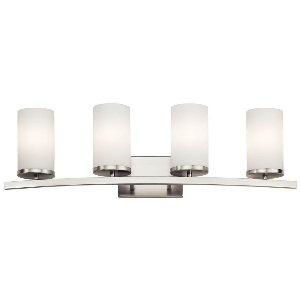 KICHLER 45498NI Crosby 31" 4 Light Vanity Light Satin Etched Cased Opal Brushed Nickel