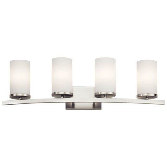 KICHLER 45498NI Crosby 31" 4 Light Vanity Light Satin Etched Cased Opal Brushed Nickel