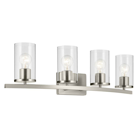 KICHLER 45498NICLR Crosby 31.25" 4-Light Vanity Light with Clear Glass in Brushed Nickel