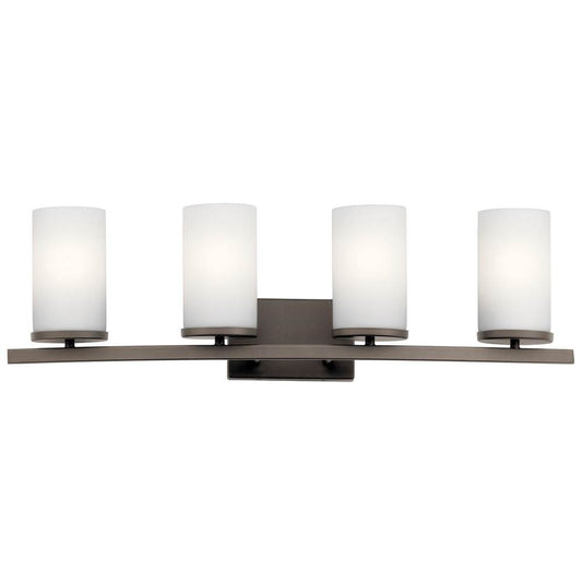 KICHLER 45498OZ Crosby 31" 4 Light Vanity Light Satin Etched Cased Opal Olde Bronze
