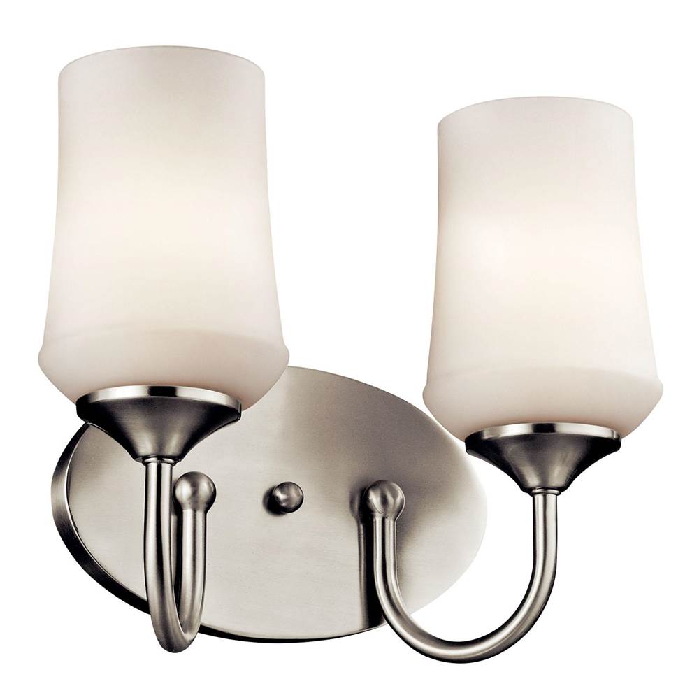 KICHLER 45569NI Aubrey 2 Light Vanity Light Brushed Nickel