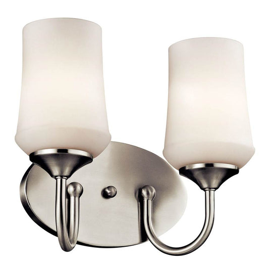 KICHLER 45569NI Aubrey 2 Light Vanity Light Brushed Nickel