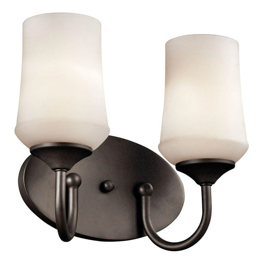 KICHLER 45569OZ Aubrey 2 Light Vanity Light Olde Bronze