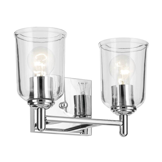 KICHLER 45573CHCLR Shailene 12.5" 2-Light Vanity Light with Clear Glass in Chrome